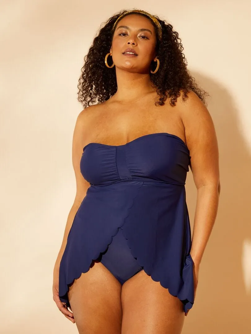 BAñADOR EFECTO TANKINI   1 PIEZA  AZUL